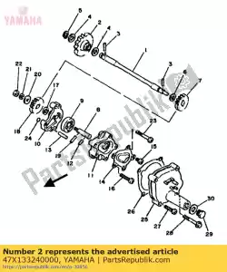 Yamaha 47X133240000 engrenagem, acionamento da bomba - Lado inferior