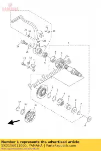 yamaha 5XD156011000 eje de patada - Lado inferior