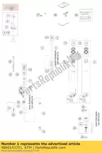 ktm 48601437S1 abrazadera del eje l / s + tubo cpl. - Lado inferior