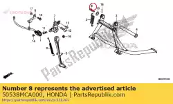 Aquí puede pedir gancho, muelle de soporte principal de Honda , con el número de pieza 50538MCA000: