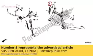 Honda 50538MCA000 hook, main stand spring - Bottom side