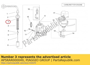 aprilia AP5RAR000049 pakking - Onderkant