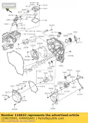 pakking, generatorafdekking van Kawasaki, met onderdeel nummer 110610945, bestel je hier online: