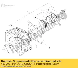 Piaggio Group 487998 pakking ring - Onderkant