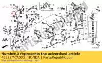 43322MCA003, Honda, sous-flexible a, frein honda  gl 1800 2001 2002 2003 2004 2005 2006 2007 2008 2009 2010 2012 2013 2017, Nouveau