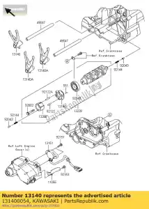 Kawasaki 131400054 vorkverschuiving, invoer - Onderkant