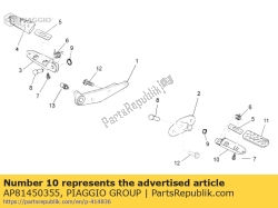 Aprilia AP81450355, Lh voetsteunen, OEM: Aprilia AP81450355