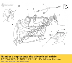 Aprilia AP82245865, Reflektor, OEM: Aprilia AP82245865