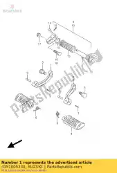 Here you can order the bar,fr footrest from Suzuki, with part number 4351005330: