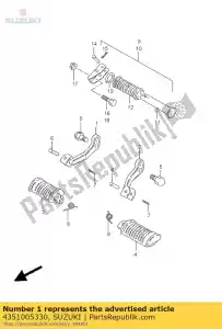 suzuki 4351005330 barra, apoio para os pés - Lado inferior