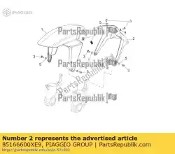 Qui puoi ordinare parafango anteriore lato posteriore grigio da Piaggio Group , con numero parte 85166600XE9: