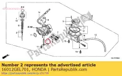 Aqui você pode pedir o conjunto de agulha, jato em Honda , com o número da peça 16012GEL701: