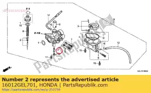 honda 16012GEL701 conjunto de agulha, jato - Lado inferior