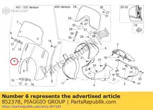 Piaggio Group 852378 parabrisas - Lado inferior