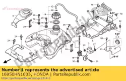 Here you can order the no description available at the moment from Honda, with part number 16950HN1003:
