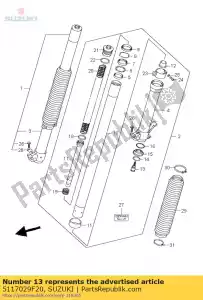 suzuki 5117029F20 bout, midden - Onderkant