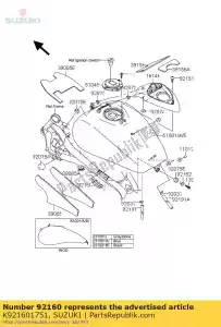 suzuki K921601751 demper, brandstoftank - Onderkant