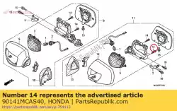 schroefdraad van Honda, met onderdeel nummer 90141MCAS40, bestel je hier online: