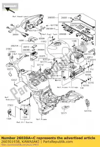 kawasaki 260301938 arnês, zx1200-b1 principal - Lado inferior