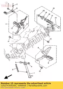 yamaha 120274300200 achter voetsteun assy - Onderkant