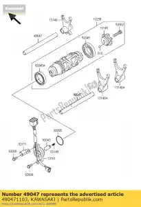 kawasaki 490471103 rod-shift zx1200-a1 - Lado inferior