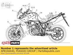 Aprilia AP8166640, Rh brandstoftank sticker leeuw, OEM: Aprilia AP8166640