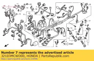 honda 32103MCWD00 sub harnas, injector - Onderkant