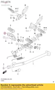 Suzuki 4355029E01 comp apoio para os pés, r - Lado inferior