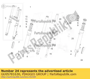 Piaggio Group GU05781630 réflecteur, ambre - La partie au fond