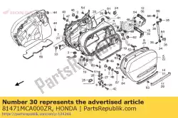 Here you can order the molding, l. Rr. Saddlebag *nha27m* (nha27m billet silver metallic) from Honda, with part number 81471MCA000ZR: