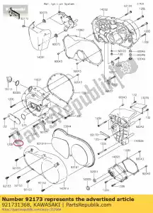 Kawasaki 921731368 klem, harnas - Onderkant