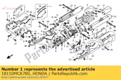 beschermer ass., r. Muffl van Honda, met onderdeel nummer 18110MCA780, bestel je hier online: