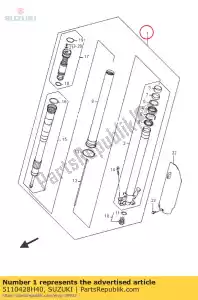 Suzuki 5110428H40 conjunto amortecedor, l - Lado inferior