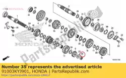 Aqui você pode pedir o rolamento, agulha, 17x27x13 em Honda , com o número da peça 91003KYJ901: