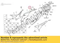 B044799, Piaggio Group, etiqueta de carenado trasero derecho aprilia rsv rsv4 1000 2011 2012 2013, Nuevo
