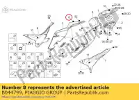 B044799, Piaggio Group, decalque da carenagem traseira direita aprilia rsv rsv4 1000 2011 2012 2013, Novo