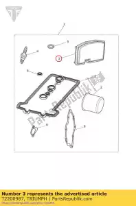 triumph T2200987 air filter - Bottom side