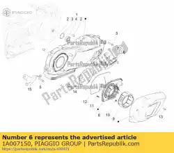 Qui puoi ordinare coperchio della trasmissione da Piaggio Group , con numero parte 1A007150: