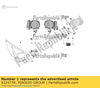 632477R, Piaggio Group, fanale anteriore ape mc349b0d2 vin: mbx000t58rc001005, motor: s4c8257973 vin: zapt2d4mc, zapt3e9ac, motor: ldw422 vin: zapt42pmc, zapt42p00, motor: tbp4m 200 400 422 2006 2007 2008 2009 2010 2011 2012 2013 2014 2015 2016 2017 2018 2019 2020 2021 2022, Nuovo