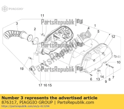 Aprilia 876317, Intake hose, OEM: Aprilia 876317
