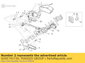 Piaggio Group GU01741730 lente da luz traseira - Lado inferior