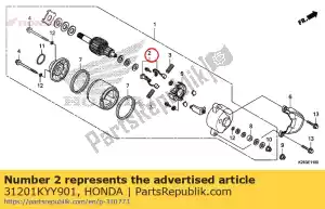 Honda 31201KYY901 cepillo terminalset - Lado inferior