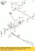 430111180, Kawasaki, rod-brake ej650-a1 kawasaki  w 650 800 1999 2001 2002 2003 2004 2005 2006 2011 2012 2013 2014 2016 2018, New