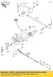 kawasaki 430111180 tige-frein ej650-a1 - La partie au fond