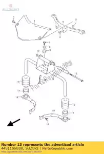 suzuki 4451106G00 cojín, combustible ta - Lado inferior