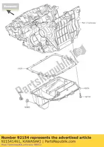 kawasaki 921541461 perno, casquillo, 6x25 zx1000nff - Lado inferior