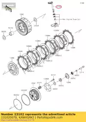 Ici, vous pouvez commander le 01 libération-comp-embrayage auprès de Kawasaki , avec le numéro de pièce 131020078: