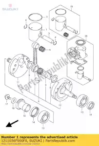 suzuki 1211036F000F0 piston comp - Bottom side