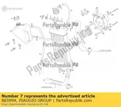 Aqui você pode pedir o tubo culata-radiador gpr125 09 em Piaggio Group , com o número da peça 865994: