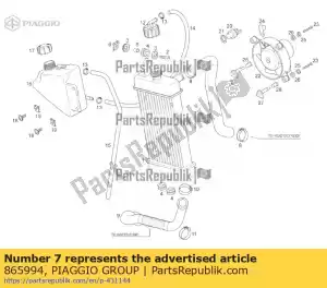 Piaggio Group 865994 tubo culata-radiador gpr125 09 - Lado inferior